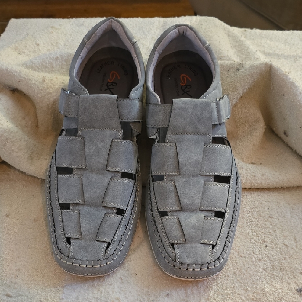 Mens GBX Grey Suede leather Sandals